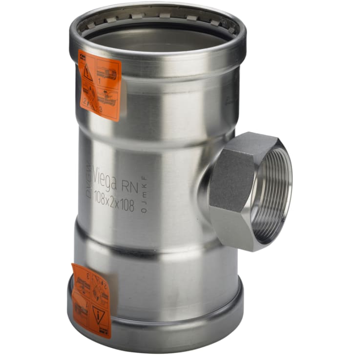 88,9 x 2" x 88,9 mm Sanpress Inox T-stykke