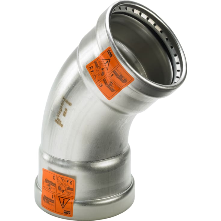 64,0 mm Sanpress Inox bøjning 45°