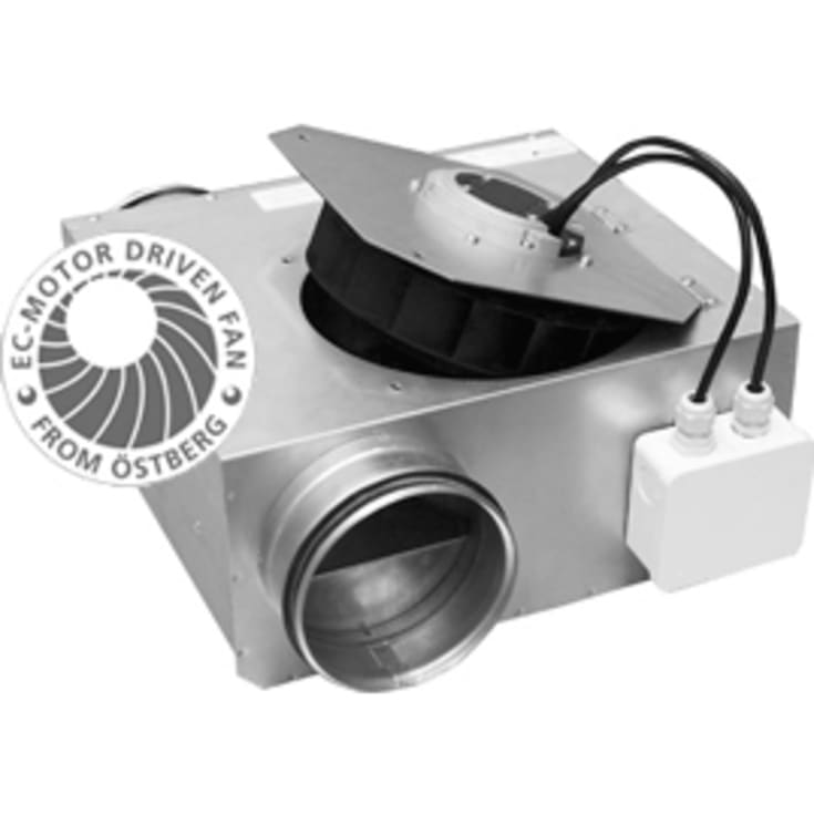 Kanalfläkt kompakt, LPKB ø-125C1 m/EC motor 230V