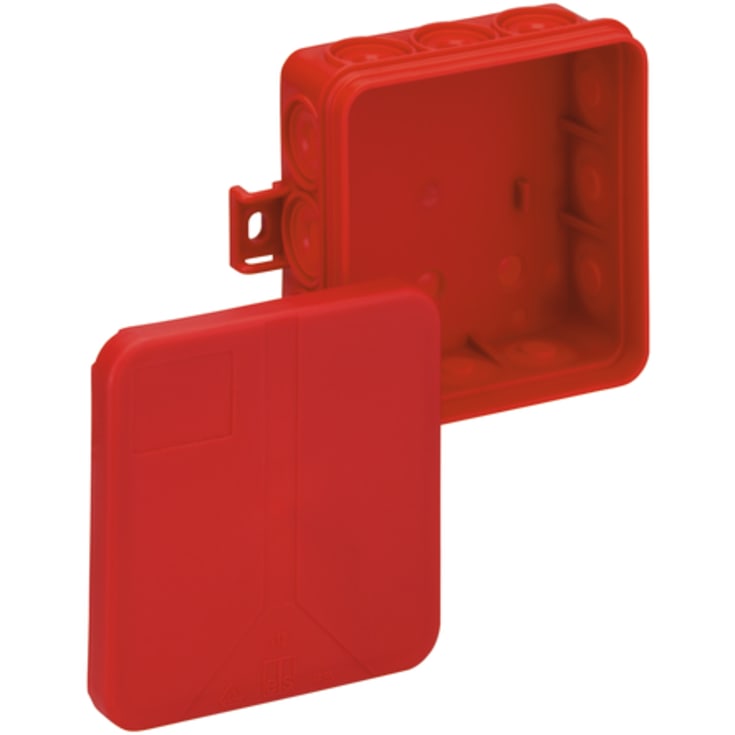 10 stk Koblingsboks rød i 12-SB/L 85 x 85 x 37 mm, IP55
