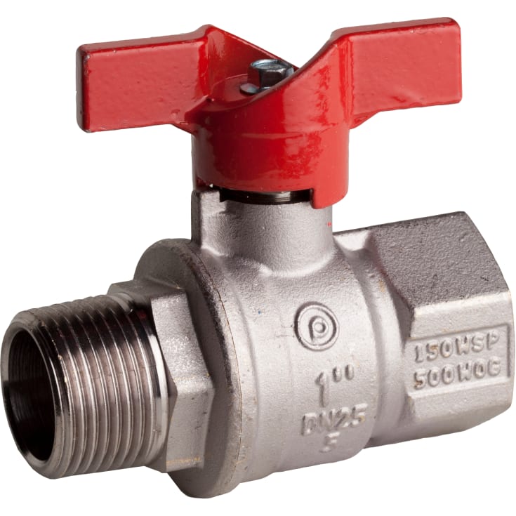 Kuleventil, T-grep 3/4" m/Nippel