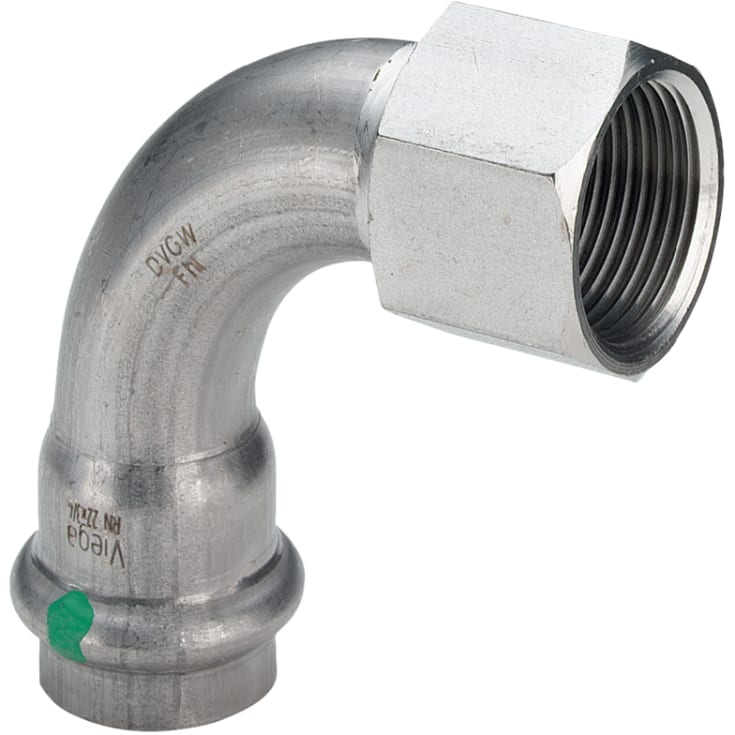 5 stk 28 mm x 1" Sanpress Inox overgangsbøy 90°