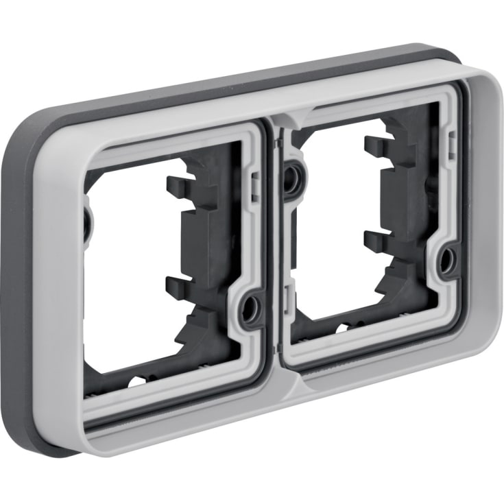 5 stk Berker Ramme dobbelt vandret grå W.1 IP55