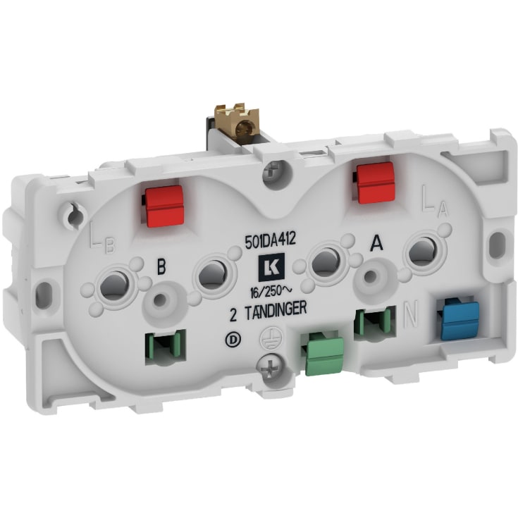 LK Fuga stikkontakt med jord, 2 modul, koksgrå