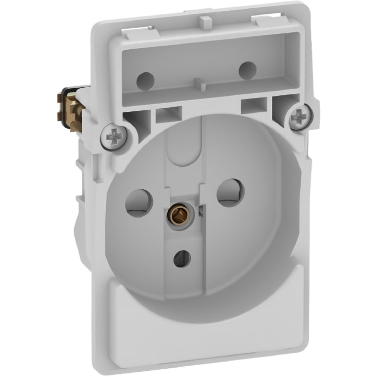 LK Fuga stikkontakt med pindjord, 1,5 modul, uden afdækning