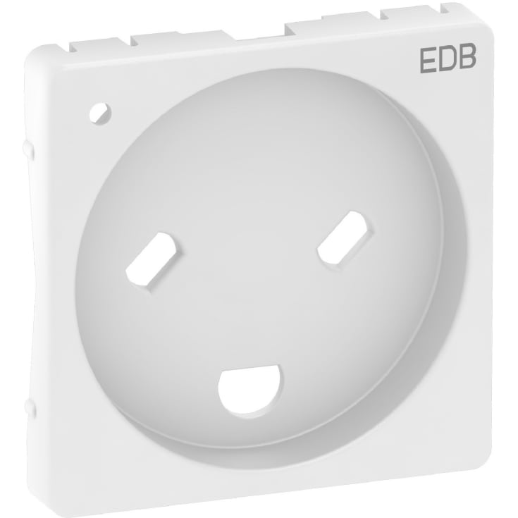 Fuga afdækning EDB stikkontakt 2-pol med jord med LED lampe, hvid 1 modul