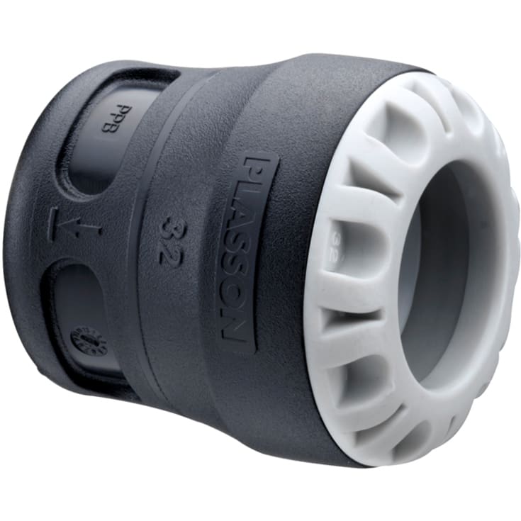 Plasson 50 mm slutmuffe, PP, PN16
