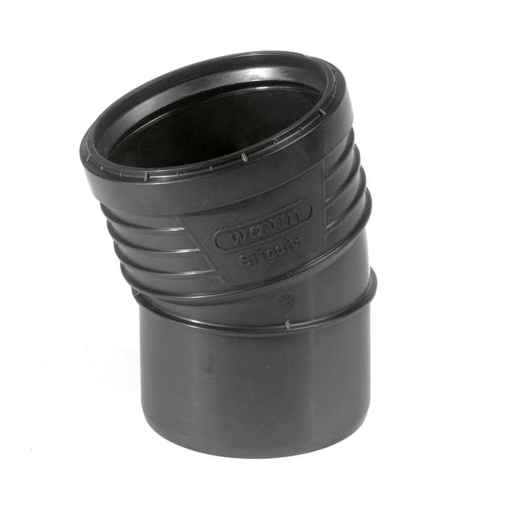 Wavin Sitech+ avløpsbend, 15°, Ø110 mm, plast, svart