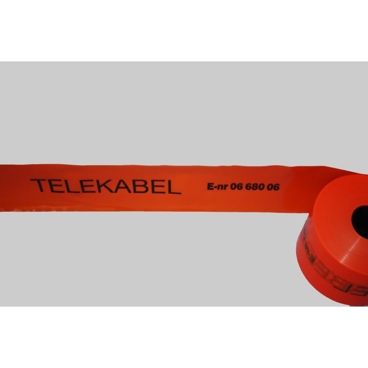 Merkingstape, oransje TELEKOMKABEL, 125 mm, 250 m