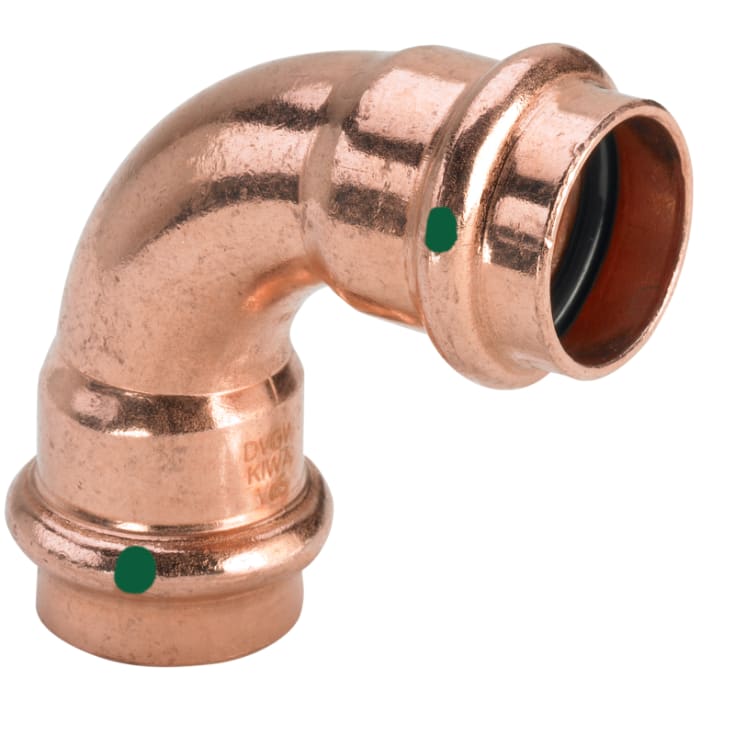 Viega Profipress böj, 90°, tappvatten, värme, muff/muff, 15 mm