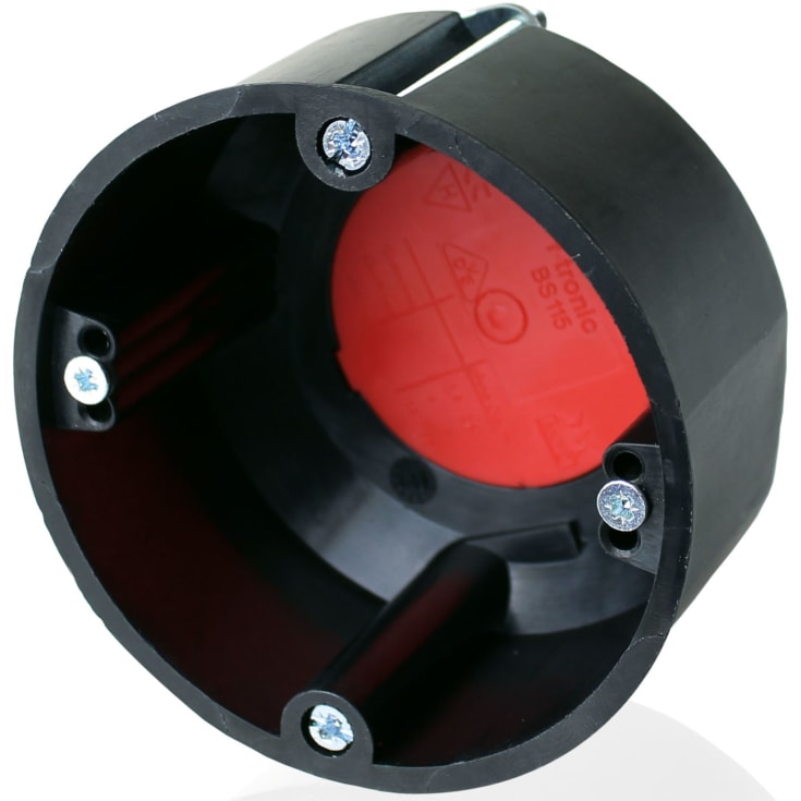 12 stk F-Tronic Frontboks Ø74 D:45 mm brannsikker, sort