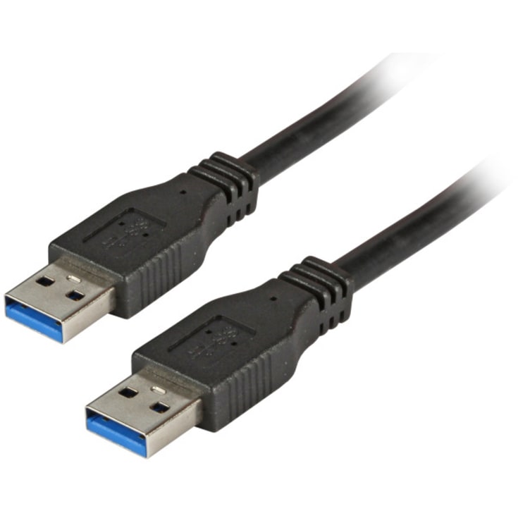 Kabel USB3.0 USB-A/USB-A hann/han 1,8M svart