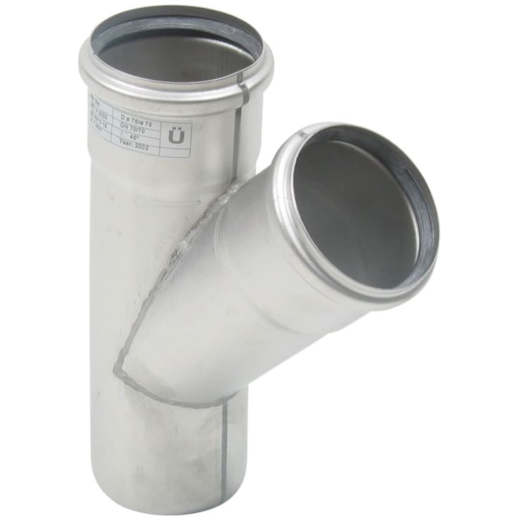 75 x 75 mm x 45° Grenrør syrebestandig AISI316L/EN1.4404 BLÜCHER