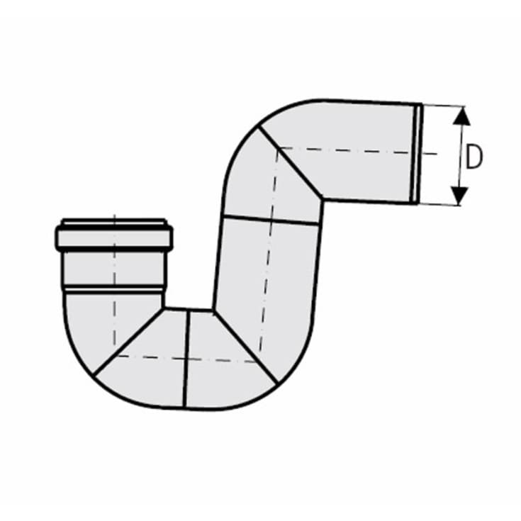 Aco Pipe P-vandlås, Ø75 mm, syrefast stål