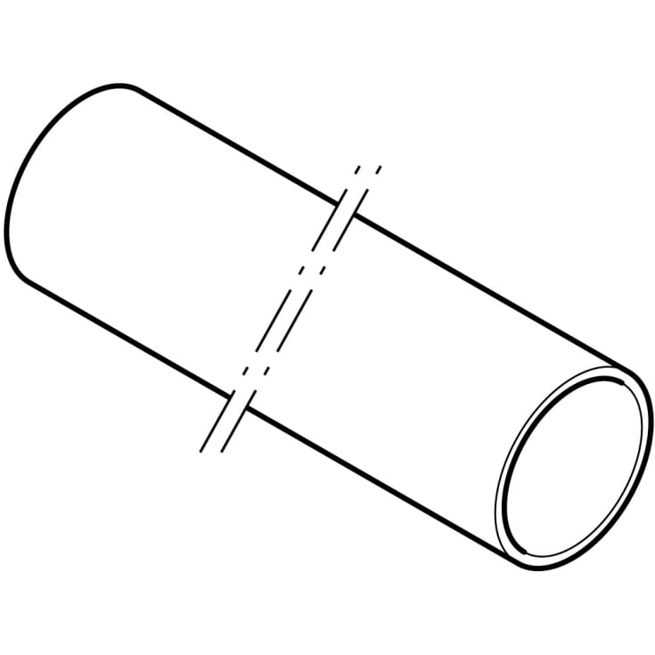 5 meter Geberit 56 x 5000 mm sort PEH-afløbsrør uden muffe