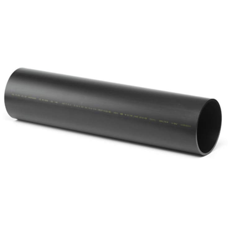 5 meter Geberit 56 x 5000 mm sort PEH-afløbsrør uden muffe