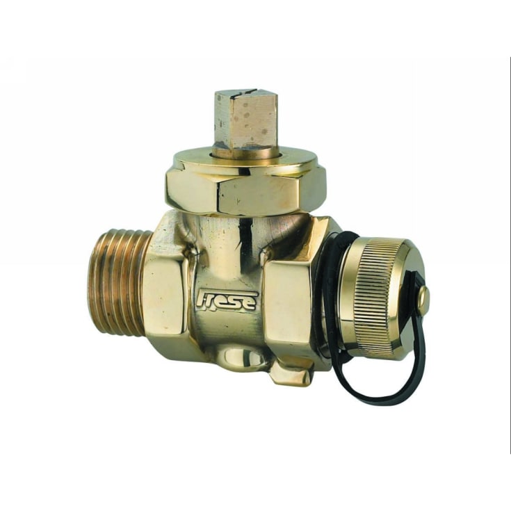 Frese kuglestophane 1/2" med slutmuffe, nippel/nippel