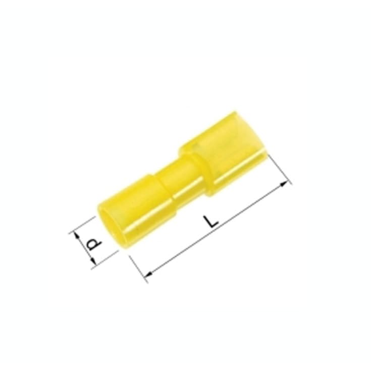 100 stk Fullt isolert spadehylse A1505FLSF8 0,5-1,5 mm² rød 4,8x0,8