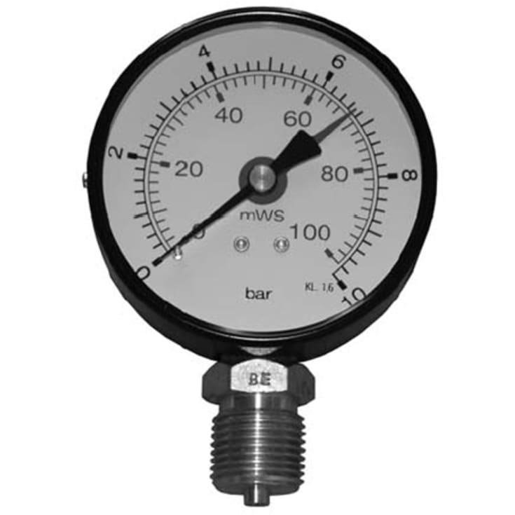 1/2" x 80 mm Manometer 10 bar
