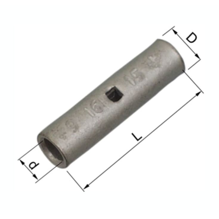 50 stk Pressemuffe CU KSF 50 mm², klasse 2 og 5