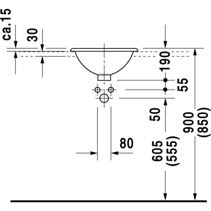 Duravit Architec servant for nedfelling, Ø40 cm, hvit