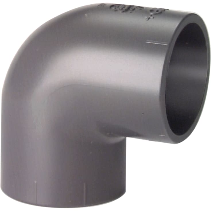 +GF+ vinkel, 90°, Ø63 mm, plast, grå