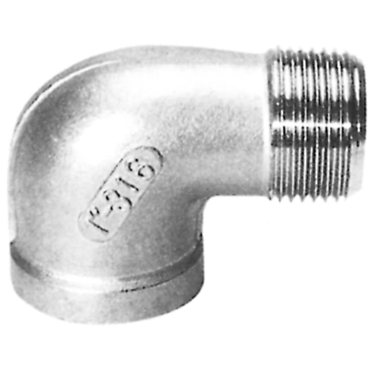 1/4" vinkel 90° in/ut gänga AISI 316