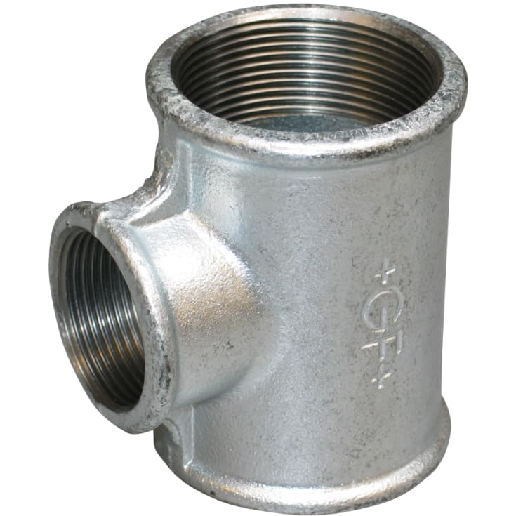 Galvaniseret tee 2 1/2" x 1" x 2 1/2"