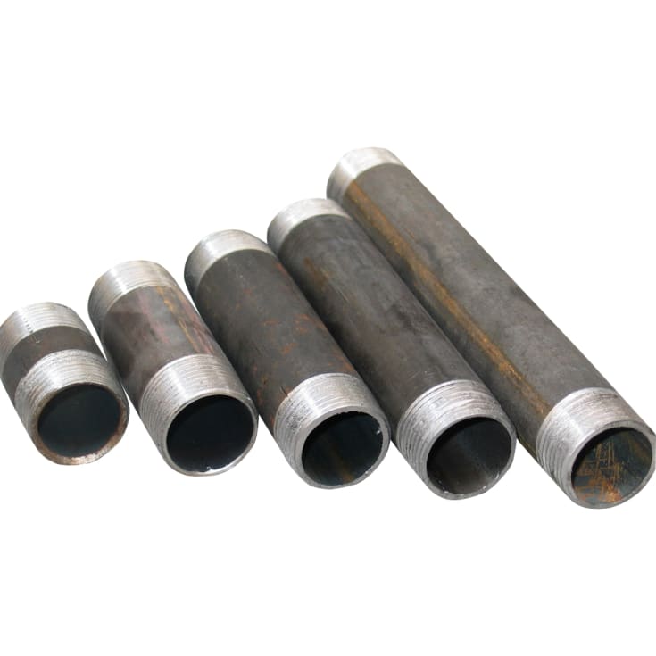 3/8" x 50 mm svart nippelrör