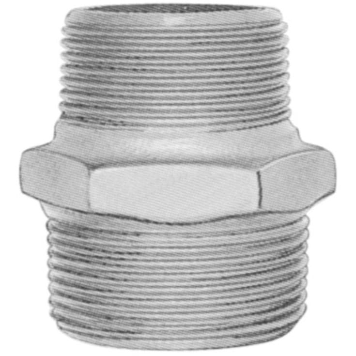 3/4" x 1/2" svart sexkantsnippel