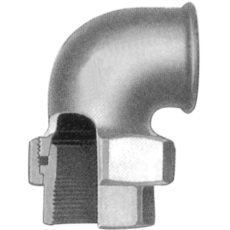 Sort vinkelunion, muffe/muffe 1"