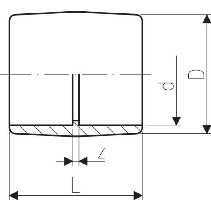 +GF+ muffe, Ø63 mm, plast, grå