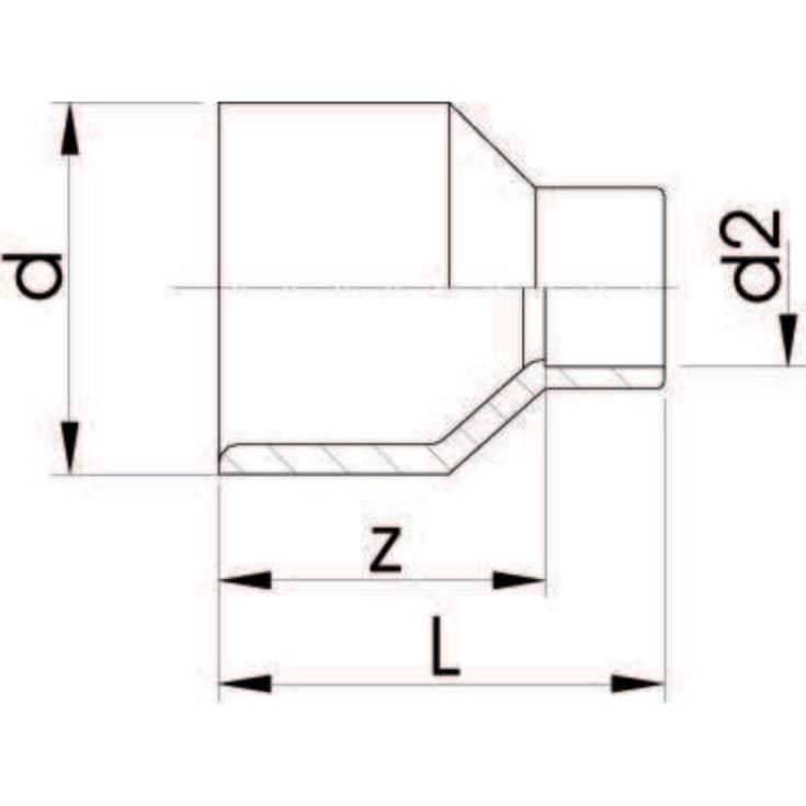 20 x 16 mm PVC reduktion