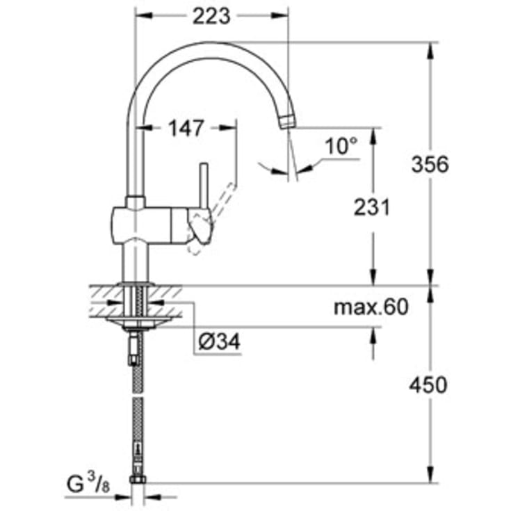 Grohe Minta köksblandare, stål