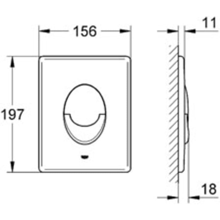 Grohe Skate Air betjeningsplade, mat krom