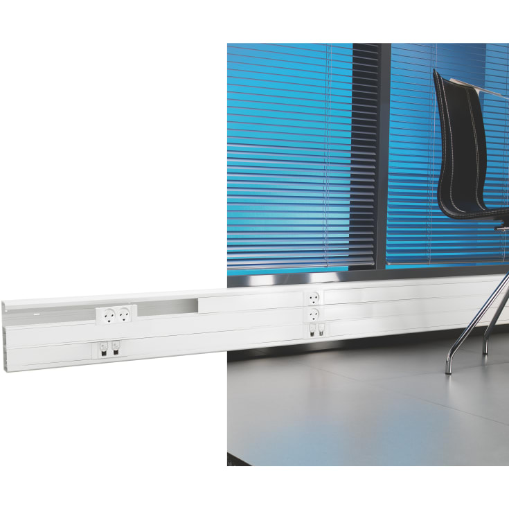 8 meter Kanal Kliksystem 50 x 180 mm med låg, hvid (2M)