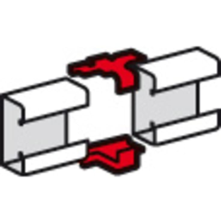 Kliksystem Samlestykke 50x130/180 Hvid