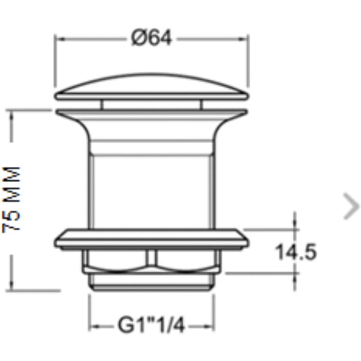 Unique bundventil, tvangsåben, krom