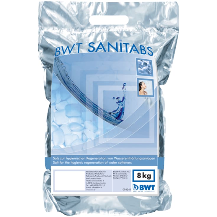 BWT Sanitabs, salt til blødgøringsanlæg, 8 kg