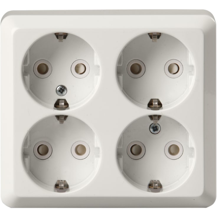 ABB Jussi 4-dobbelt schuko stikkontakt, hvid
