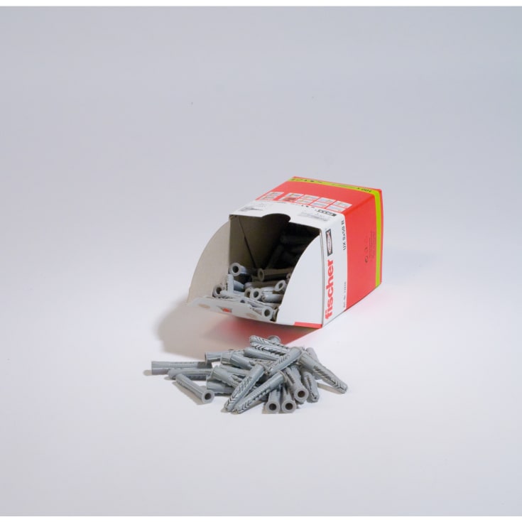 Fischer UX 6x50 universaldybel, Ø6 mm, passer til skruer Ø4-5 mm, 50 stk