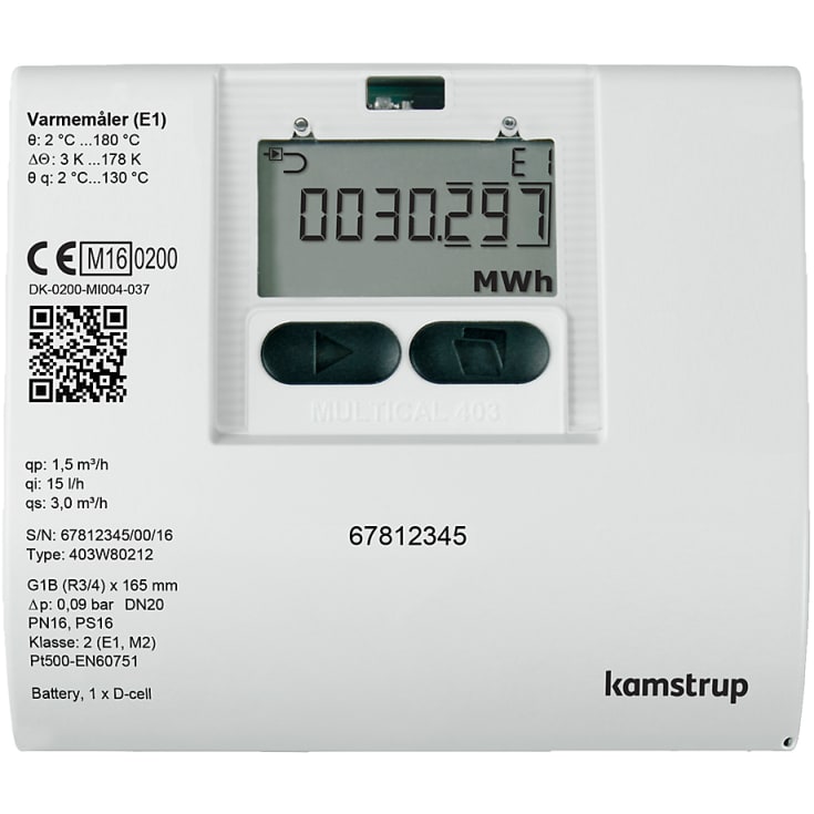 Varmemåler MULTICAL® 403 10,0 M³/H / 300mm / 2" med batteri for returmontage