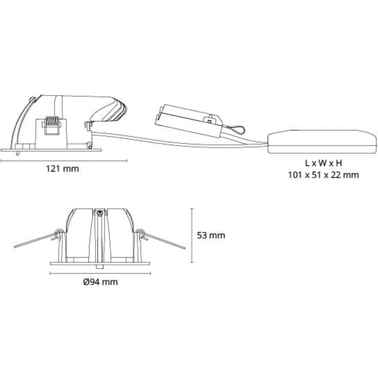 SG Armaturen Junistar Exclusive indbygningsspot, 3000K, hvid