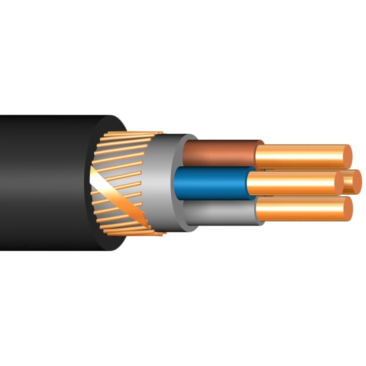 Kabel EXQJ 4x2,5/2,5 DCA, sort, T500