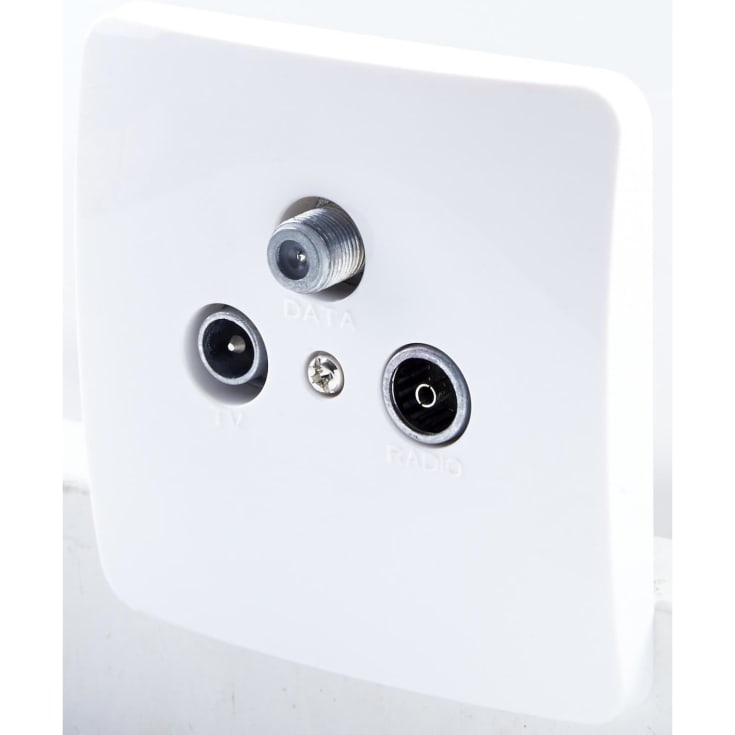 Slutdåse Euro PIO 1-4, 5-65 Data/TV/FM uden ramme hvid