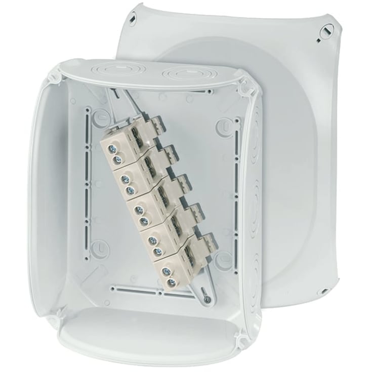 Kvik Forgreningsdåse KF2525G 255x205 mm M25-40 5x10-25 mm² grå