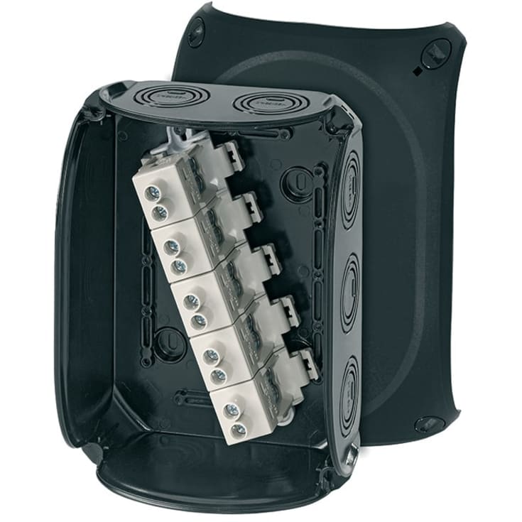 Kvik Forgreningsdåse KF1610B 210x155 mm M25-40 5x10-16 mm² sort