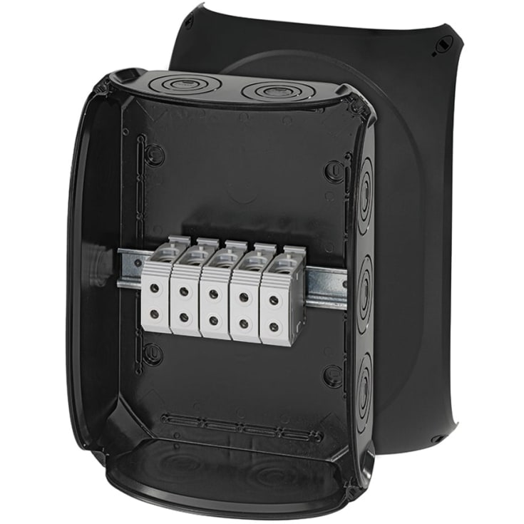 Kvik Forgreningsdåse KF5050G 355x255 mm M25-63 5x16-50 mm² sort