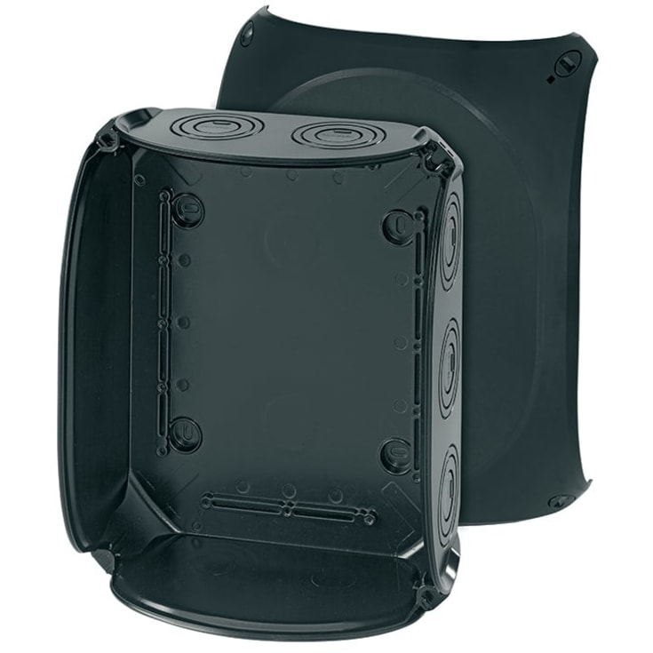 Kvik Forgreningsdåse KF2500B 255x205 mm M25-40 uden klemmer sort