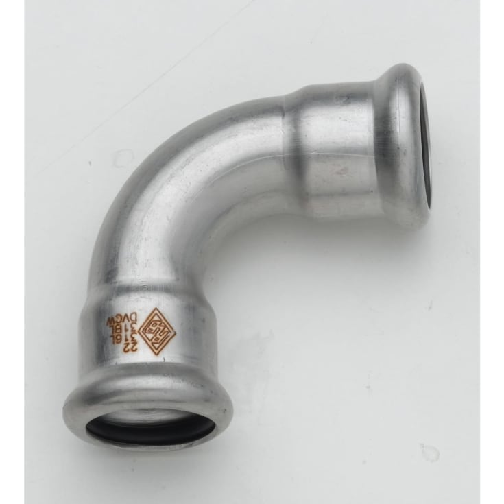 108mm TURBO Inox bøying 90G. stikkontakt/uttak